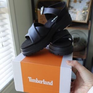Timberland Black Leather Sandals